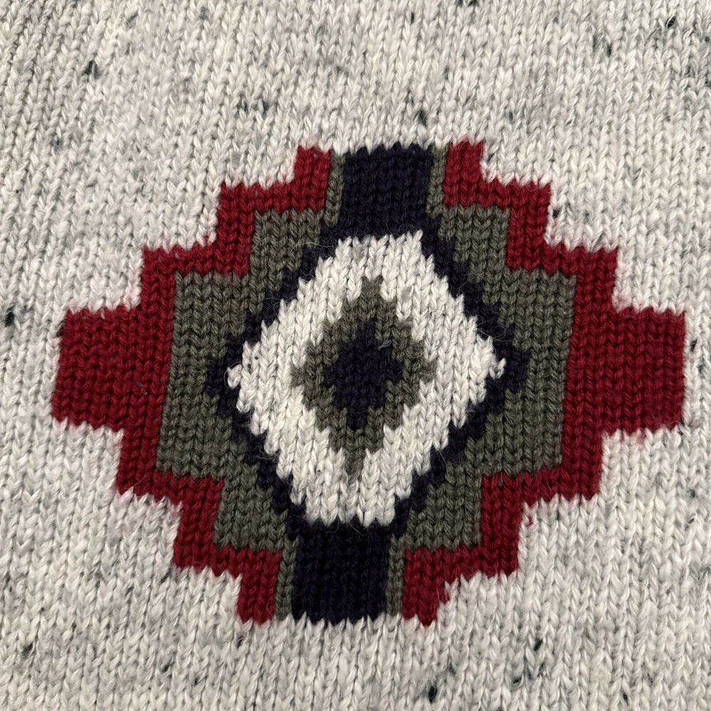 Vintage Memphis Blues Wool Blend‎ Sweater Women's Medium Off White Geometric - Picture 9 of 9